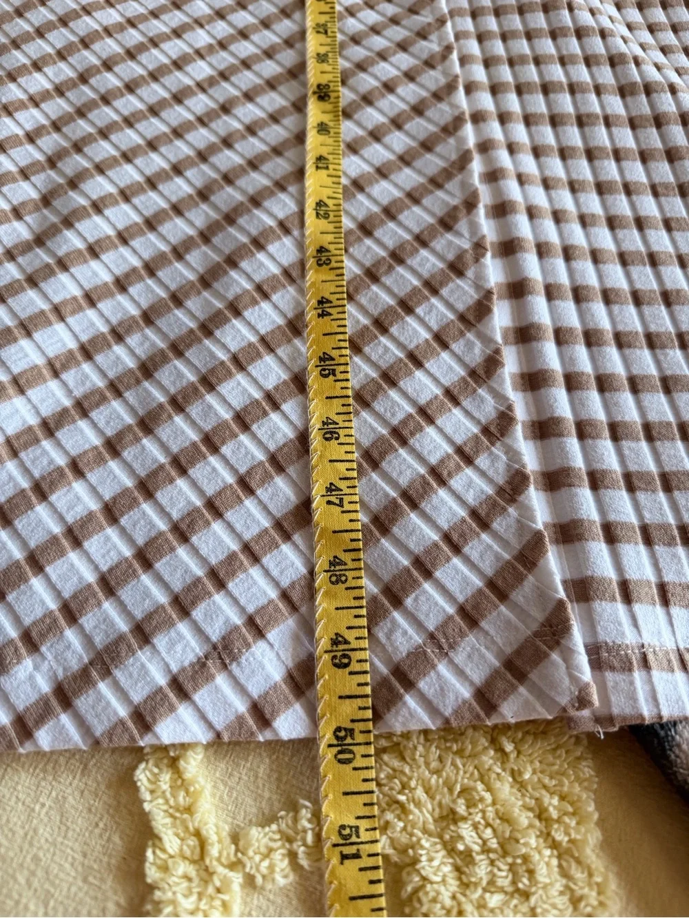 Evereve Brown and White Striped Sleeveless Midi Dress with Waist Tie - Picture 3 of 7